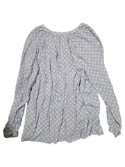 Vorschaubild 2 von Damen Bluse Langarm Punkte Raffungen Blau Gr. 42 XL