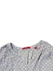 Vorschaubild 5 von Damen Bluse Langarm Punkte Raffungen Blau Gr. 42 XL