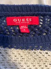 Vorschaubild 7 von Damen Pullover Strickpullover Gr. 36;S Blau Gestreift Lochmuster Maritim