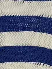 Vorschaubild 5 von Damen Pullover Strickpullover Gr. 36;S Blau Gestreift Lochmuster Maritim