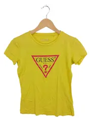 Vorschaubild 1 von Damen T-Shirt Gelb Logo-Print Gr. S 36 Baumwolle Modal