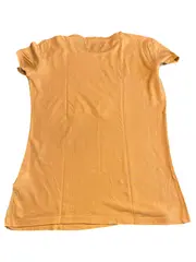 Vorschaubild 2 von Damen T-Shirt Gelb Logo-Print Gr. S 36 Baumwolle Modal