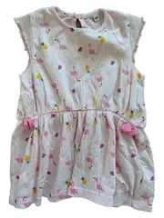 Vorschaubild 1 von Sommerkleid Kinder Rosa Gr. 68 Baumwolle Tiermotiv Rüsche