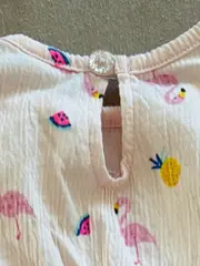 Vorschaubild 5 von Sommerkleid Kinder Rosa Gr. 68 Baumwolle Tiermotiv Rüsche
