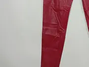 Vorschaubild 3 von Kunstleder Hose Damen Skinny Rot Gr. 38 M High Waist