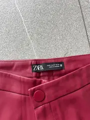 Vorschaubild 4 von Kunstleder Hose Damen Skinny Rot Gr. 38 M High Waist