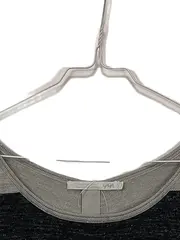 Vorschaubild 3 von Damen Pullover Gr. 38 M Grau Schwarz Gestreift Wolle Leinen Knopfleiste