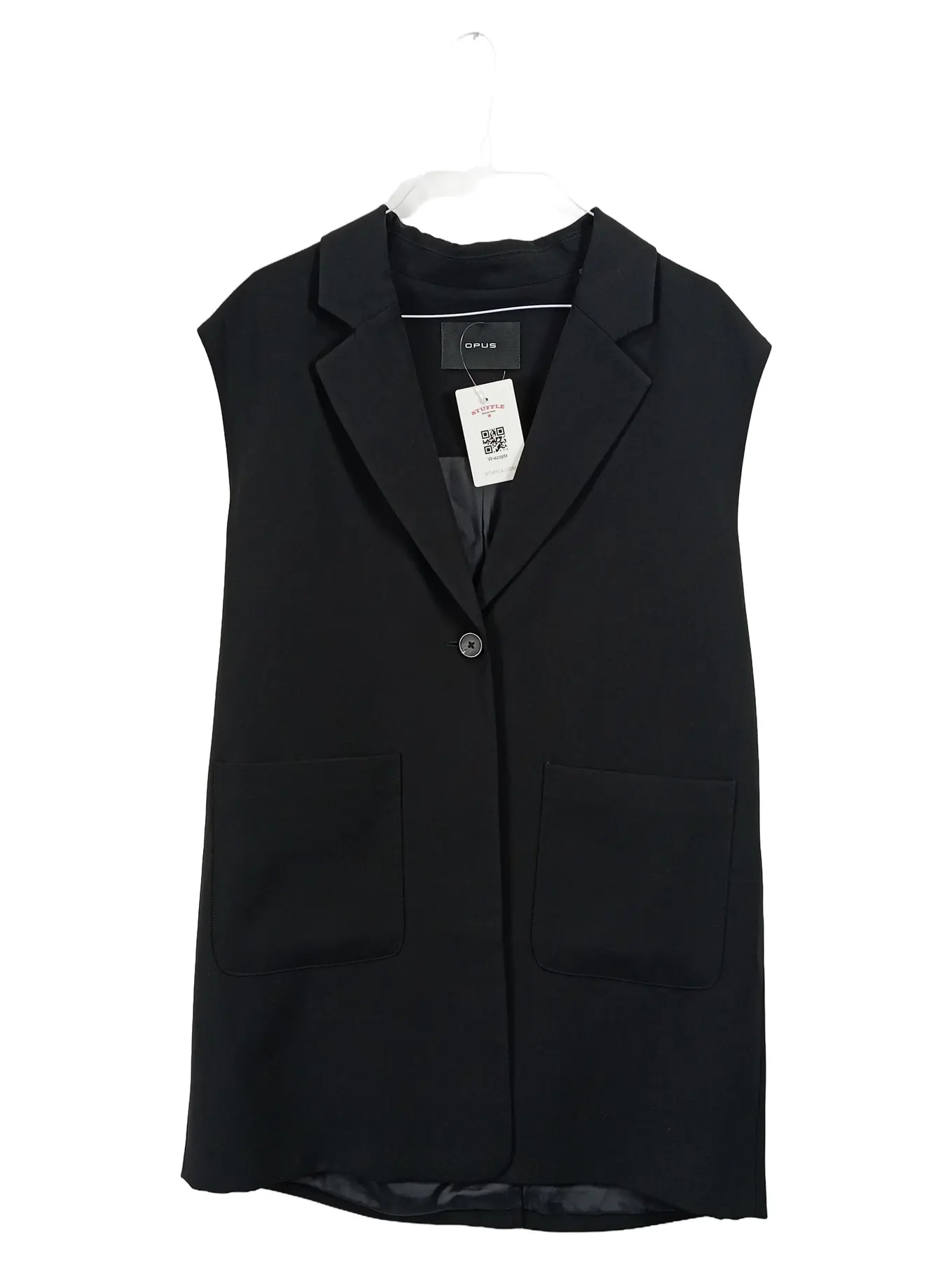 OPUS Blazer Weste Damen Ärmellos Business Schwarz Gr. 38 M Polyester