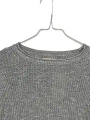 Vorschaubild 3 von Damen Pullover Gr. 34/XS Grau Strickpullover Spitze Baumwolle Casual