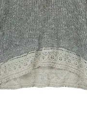 Vorschaubild 2 von Damen Pullover Gr. 34/XS Grau Strickpullover Spitze Baumwolle Casual