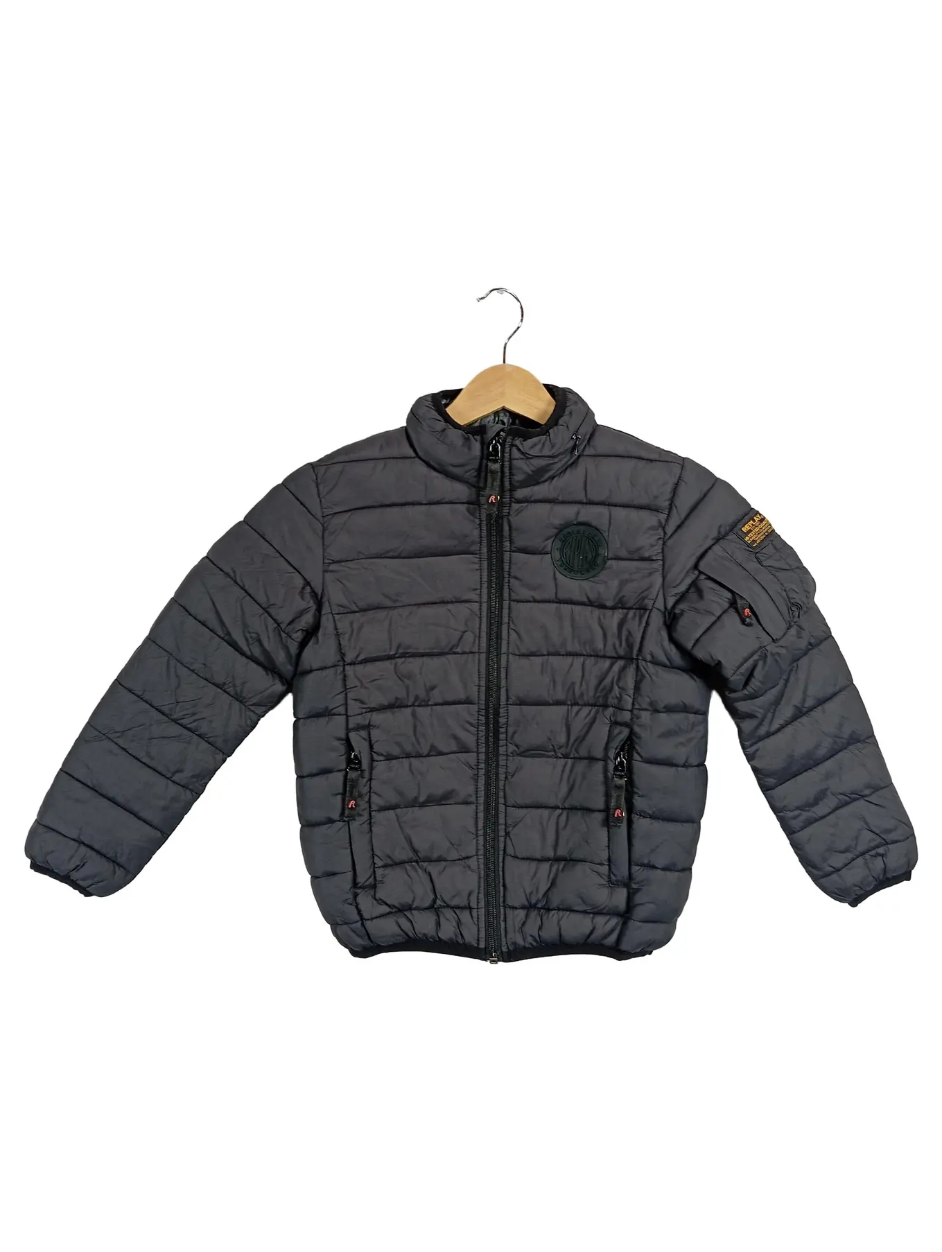 REPLAY Kinder Steppjacke Jacke Gr. 118 Grau Übergangsjacke Logo Jungen Casual