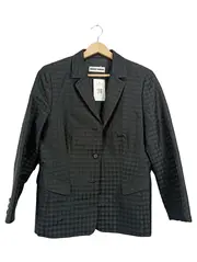 Vorschaubild 1 von Damen Blazer Gr. 38 Schwarz Strukturmuster Business Jacke