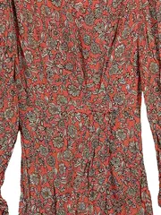 Vorschaubild 3 von Maxikleid Damen S/36 Rot Blumenmuster Langarm Viskose Boho