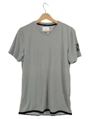 Vorschaubild 1 von Herren Sport Shirt Meliert Polyester Kurzarm Grau Gr. M 50