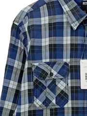 Vorschaubild 3 von Herren Karohemd Freizeithemd Slim Fit Blau Kariert Gr. L