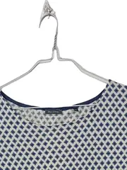 Vorschaubild 2 von Damen Langarmshirt 3/4-Arm Rautenmuster Weiß Blau Gr. M