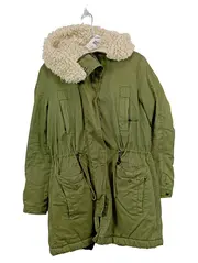 Vorschaubild 1 von BASIC Damen Parka Gr. M Oliv Teddyfell Kapuze Winterjacke