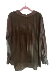 Vorschaubild 2 von Women Damen Bluse Langarm Kragen Faltenbesatz Oliv Gr. 40/L