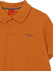Vorschaubild 2 von Poloshirt Herren L Orange Kurzarm Baumwolle Casual Logo Print