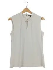 Vorschaubild 1 von Damen Bluse ärmellos Schlüsselloch-Ausschnitt Gr. 36 S Beige Elegant