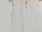 Vorschaubild 2 von Damen Bluse ärmellos Schlüsselloch-Ausschnitt Gr. 36 S Beige Elegant