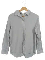 Vorschaubild 1 von Damen Hemdbluse Gr. 36/S Blau Weiß Gestreift Baumwolle