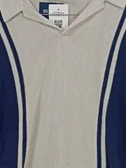 Vorschaubild 3 von Herren Polo Shirt Gr. M Strick Retro Vintage Look Blau Beige Casual