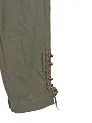Vorschaubild 2 von Damen Stoffhose Gr. 42/XL Freizeit Baumwolle Oliv Spitze