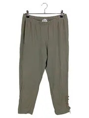 Vorschaubild 1 von Damen Stoffhose Gr. 42/XL Freizeit Baumwolle Oliv Spitze