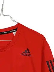 Vorschaubild 3 von Herren T-Shirt Primeblue Rot Gr. XL Sportshirt 3-Streifen