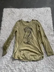 Vorschaubild 5 von Damen Langarmshirt Gr. 40 Beige Print Strass Elegant