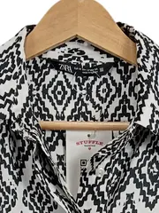 Vorschaubild 2 von Damen Bluse XS Ethno Muster Schwarz Weiß Langarm Bohemian Style