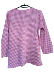 Vorschaubild 2 von Damen Shirt Langarm Strukturmuster Rot Gr. 42 XL Casual Oberteil