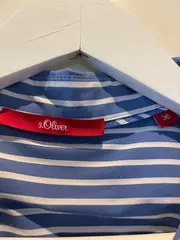 Vorschaubild 4 von Damen Bluse Kurzarm Gestreift Freizeit Blau Gr. 36 S