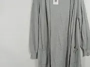 Vorschaubild 3 von Strickjacke Damen L/40 Grau Melange Casual Langarm Viskose