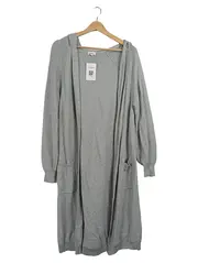 Vorschaubild 1 von Strickjacke Damen L/40 Grau Melange Casual Langarm Viskose