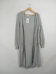 Vorschaubild 2 von Strickjacke Damen L/40 Grau Melange Casual Langarm Viskose