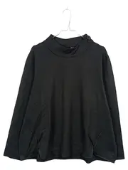 Vorschaubild 1 von Damen Langarmshirt Rollkragen Schwarz Gr. 46 Knopfdetail