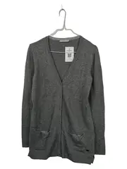 Vorschaubild 1 von EDC Strickjacke Damen Gr. 34 XS Grau Cardigan Basic V-Ausschnitt Knopfleiste