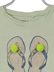 Vorschaubild 3 von Kinder T-Shirt Gr. 98 Baumwolle Kurzarm Tiermotiv Applikation Grün