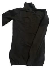 Vorschaubild 2 von Damen Pullover Gr. 34/XS Schwarz Rollkragen Cut-Out Lochmuster Viskose