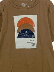 Vorschaubild 2 von Herren T-Shirt Horizon Print Braun Bio-Baumwolle Gr. XL