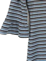 Vorschaubild 2 von Langarmshirt Damen Gestreift Glitzer Rüschen Rippstrick Gr. 38 M