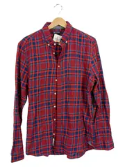 Vorschaubild 1 von Herren Freizeithemd Kariert Rot Blau Gr. L Soft Cotton