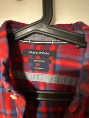 Vorschaubild 5 von Herren Freizeithemd Kariert Rot Blau Gr. L Soft Cotton