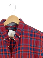 Vorschaubild 3 von Herren Freizeithemd Kariert Rot Blau Gr. L Soft Cotton