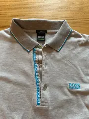 Vorschaubild 2 von Herren Poloshirt Langarm Gr. 38 (S) Grau Baumwolle Piqué Slim Fit
