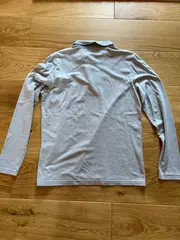 Vorschaubild 3 von Herren Poloshirt Langarm Gr. 38 (S) Grau Baumwolle Piqué Slim Fit