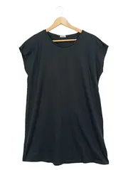 Vorschaubild 1 von Damen T-Shirt Kleid Schwarz Gr. M Basic Longshirt Ärmellos