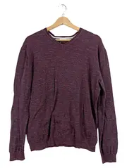 Vorschaubild 1 von Herren Pullover V-Ausschnitt Gr. L Lila Meliert Baumwolle